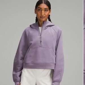 NO LONGER SOLD Lululemon Half Zip Cropped Hooded Scuba (PURPLE ASH)